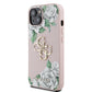 Guess iPhone 15 Kılıf – Orijinal Lisanslı, Gül Baskılı, Metal Logolu Tasarım