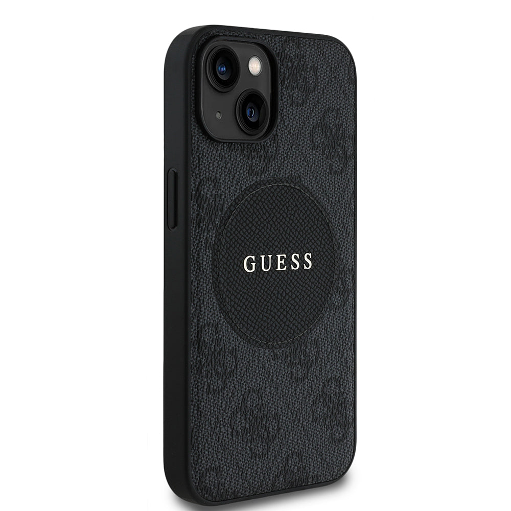 Guess iPhone 15 Kılıf – Orijinal Lisanslı, M-Safe Uyumlu, Circle Logolu Kapak