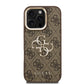 Guess iPhone 16 Pro Kılıf – Orijinal Lisanslı, 4G Logolu Deri, Standlı