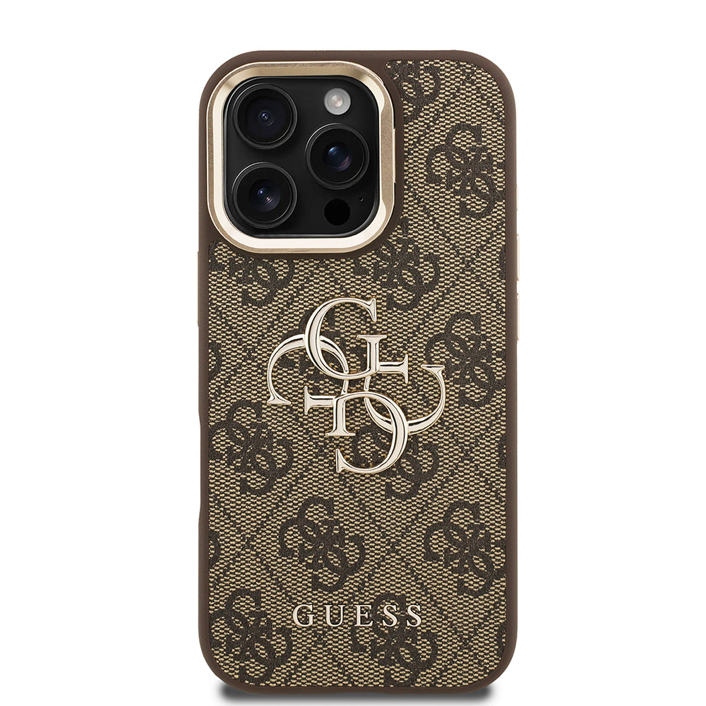 Guess iPhone 16 Pro Kılıf – Orijinal Lisanslı, 4G Logolu Deri, Standlı